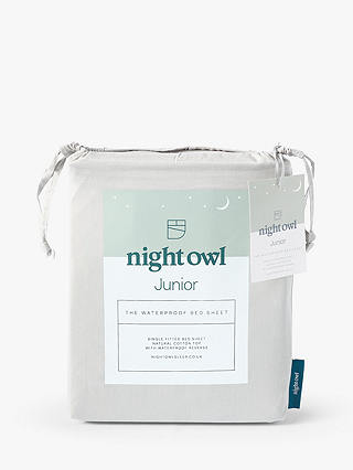 The Fine Bedding Company Night Owl Junior Waterproof Bed Sheet, Grey, Single