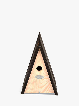 Fallen Fruits Triangle Bird Box House, FSC-Certified (Pine Wood), Black/Natural
