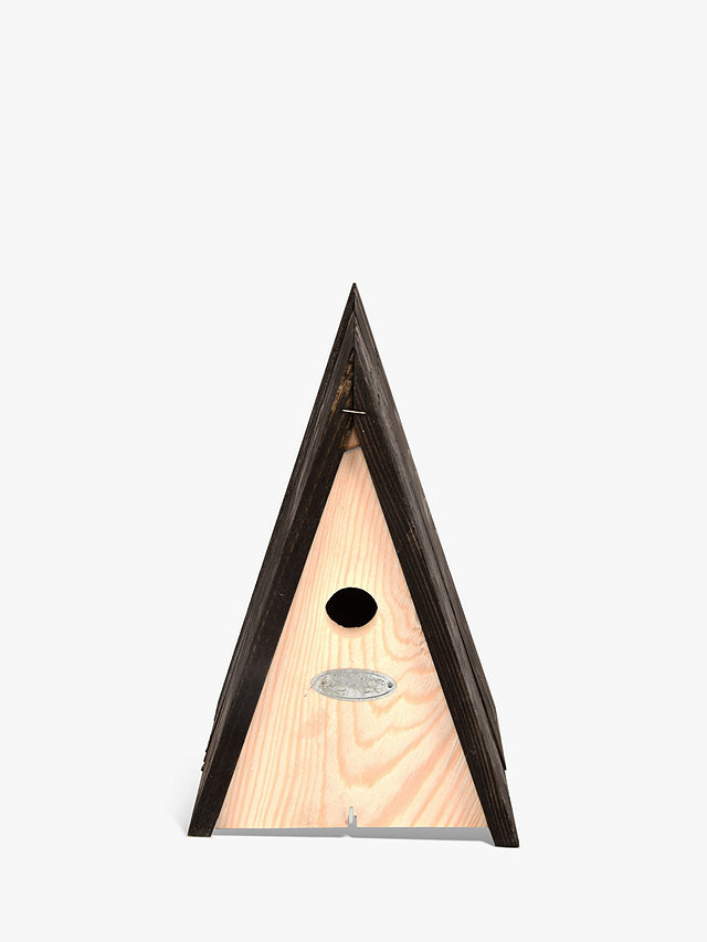 Fallen Fruits Triangle Bird Box House, FSC-Certified (Pine Wood), Black/Natural