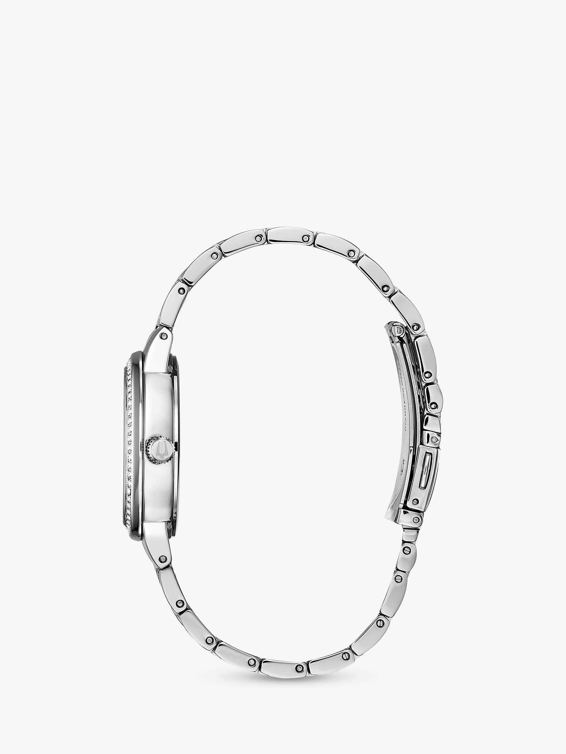 Buy Bulova 96L276 Women's Phantom Austrian Crystal Bracelet Strap Watch, Silver/Blue Online at johnlewis.com