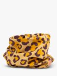 Powder Leopard Print Organic Cotton Rich Multiway Headband, Yellow/Multi