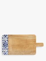 John Lewis Levantine Wood Paddle Serving Board, Natural/Lapis Blue