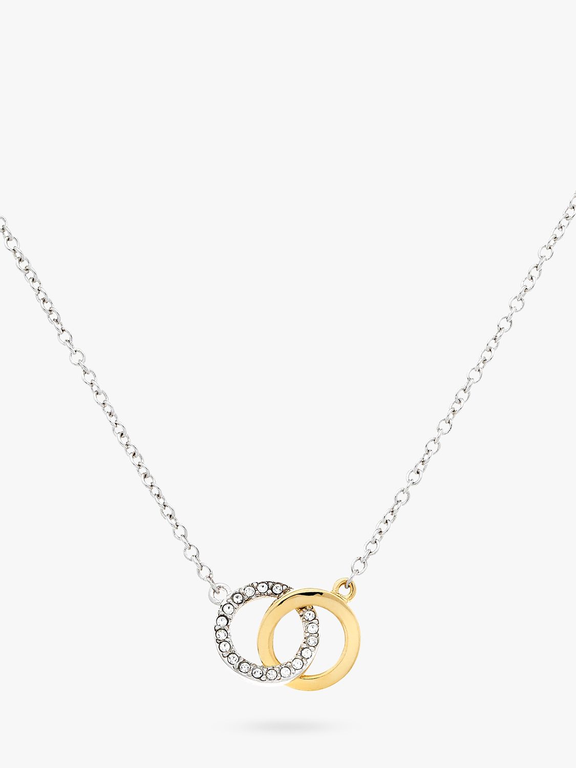 Melissa Odabash Crystal Hoop Pendant Necklace, Silver/Gold