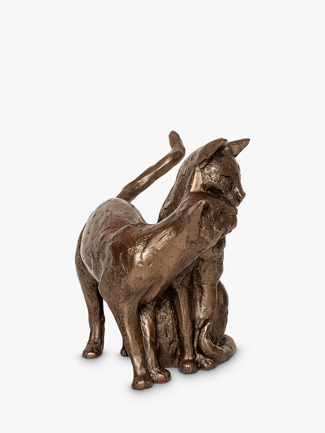 Frith Sculpture Making Friends Cat Sculpture by Paul Jenkins, H15cm, Bronze