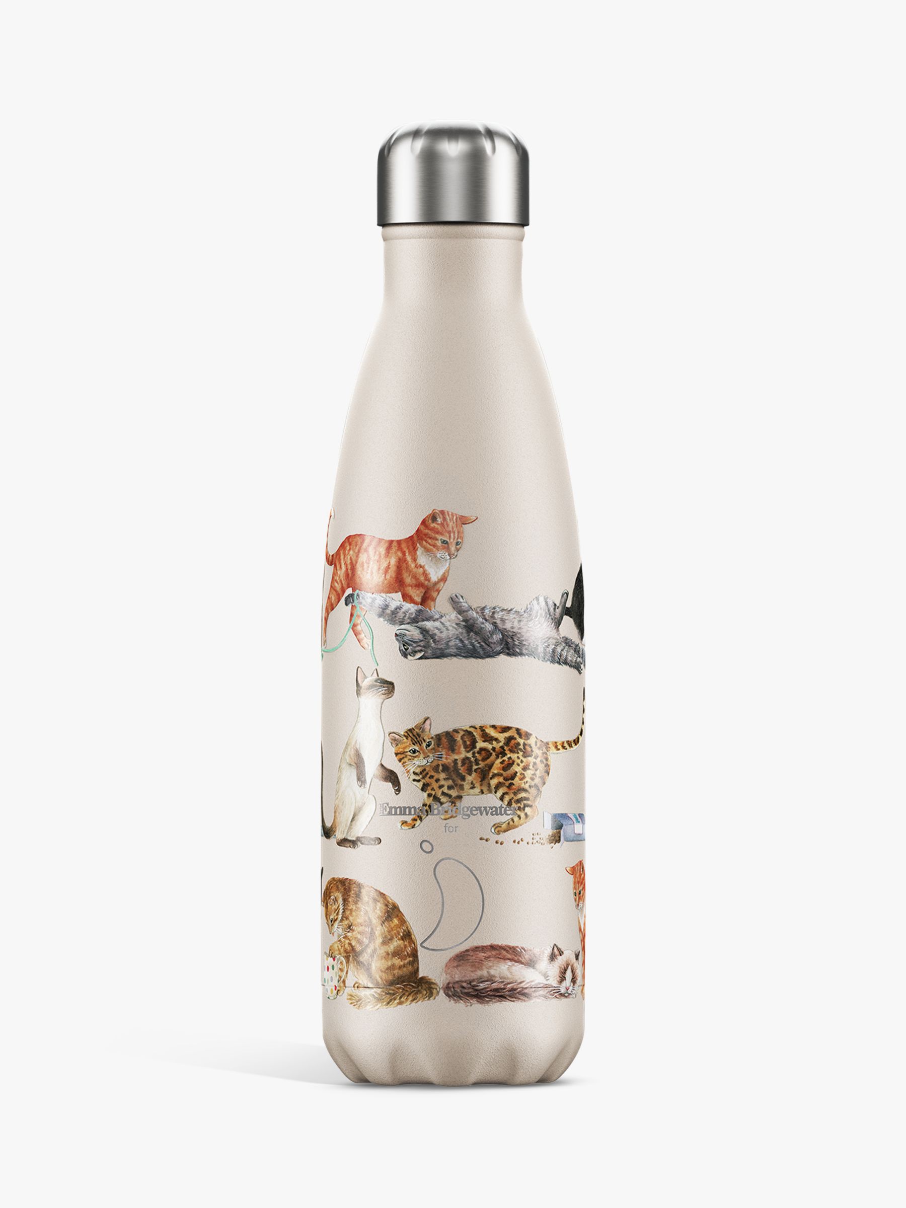 Chilly's Emma Bridgewater Cats Print Insulated Leak-Proof Drinks Bottle, 500ml