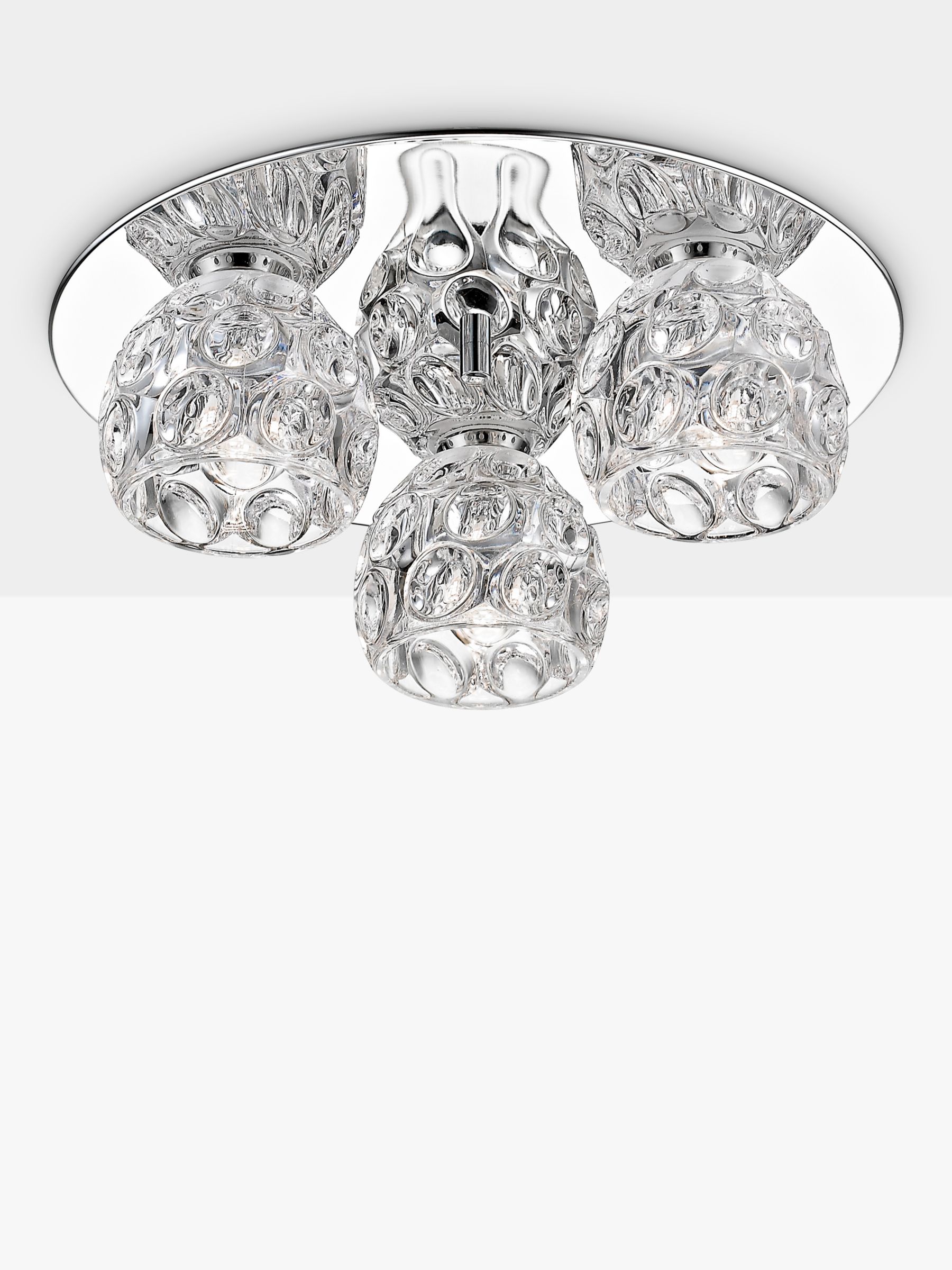 Photo of Impex clea small led crystal semi flush ceiling light clear/chrome