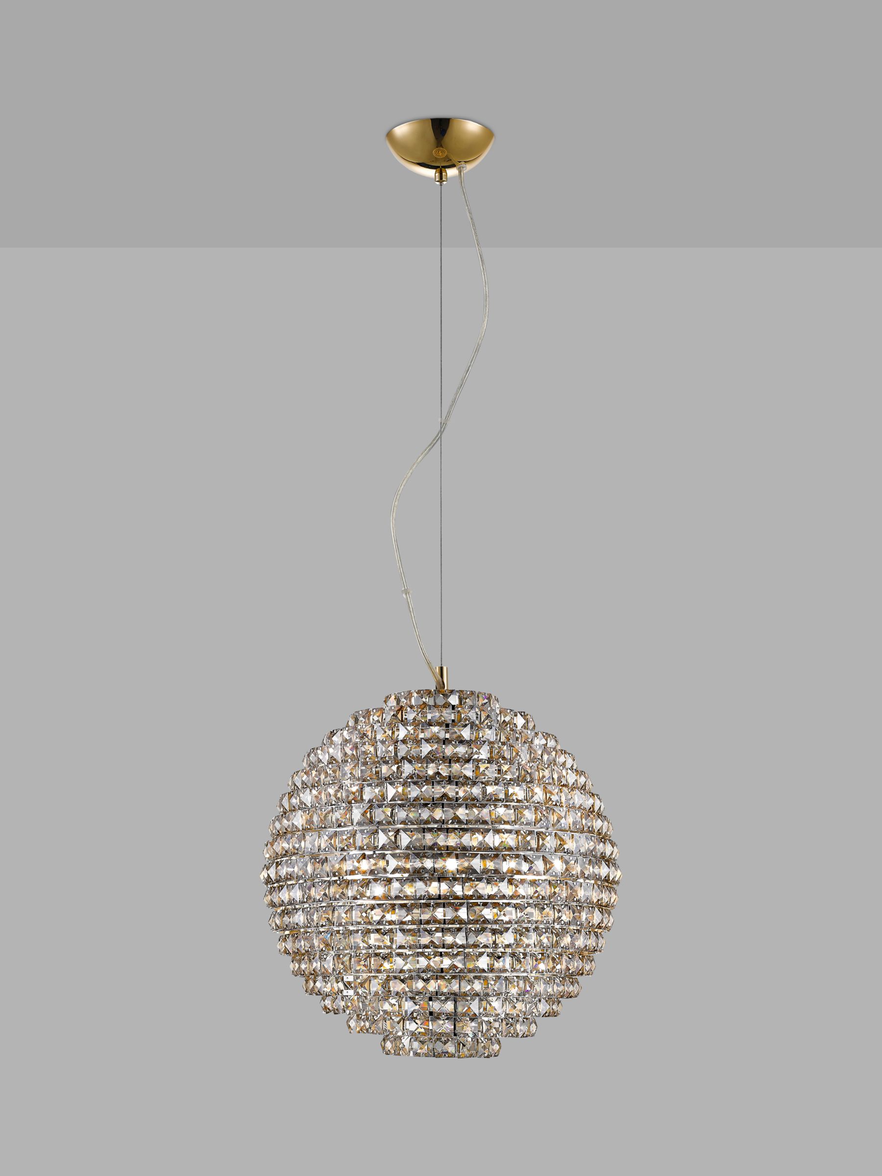 Photo of Impex nord large crystal ceiling light clear/gold
