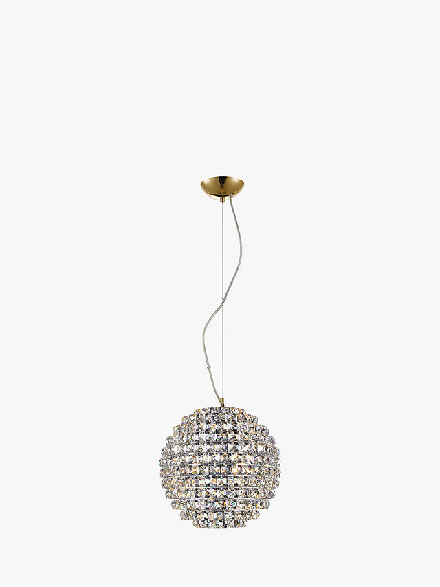 Impex Nord Small Crystal Ceiling Light, Clear/Gold