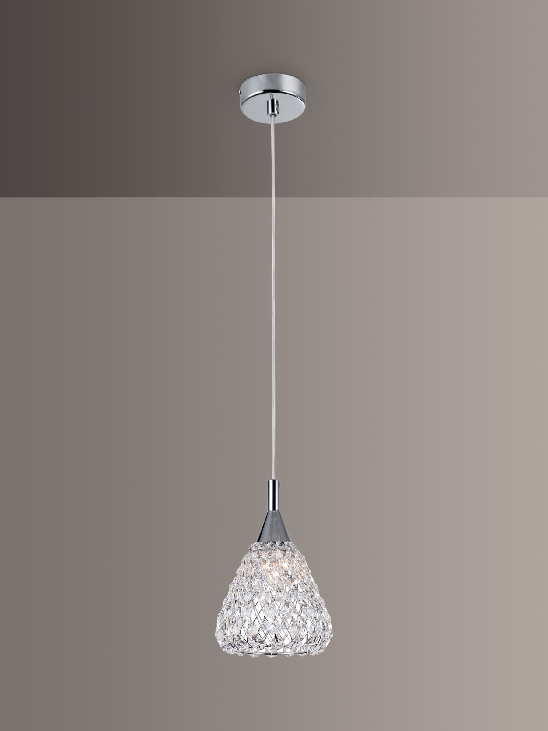 Photo of Impex simone crystal pendant ceiling light clear/chrome