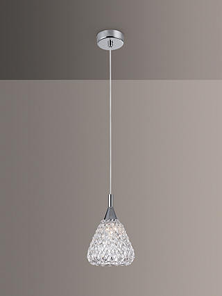 Impex Simone Crystal Pendant Ceiling Light, Clear/Chrome