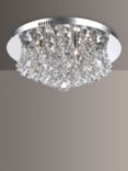 Impex Parma Crystal Semi Flush Ceiling Light, Clear/Chrome