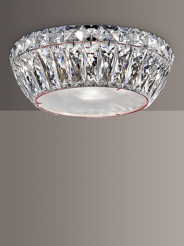Impex Armel Led Crystal Semi Flush Ceiling Light Clear Rose Gold - Rose Gold Kitchen Ceiling Lights