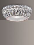 Impex Armel LED Crystal Semi Flush Ceiling Light, Clear/Rose Gold
