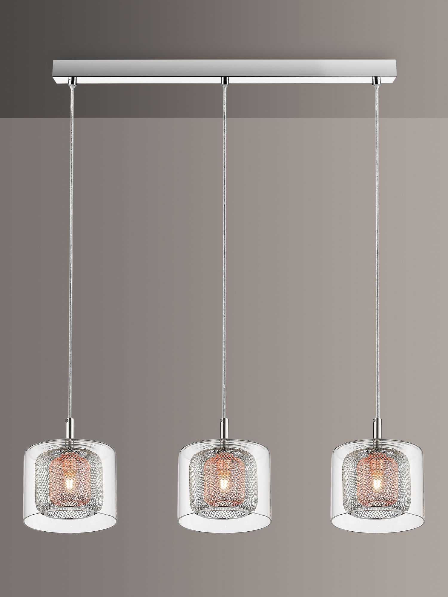 Photo of Impex laure mesh bar ceiling light clear/copper