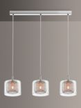 Impex Laure Mesh Bar Ceiling Light, Clear/Copper