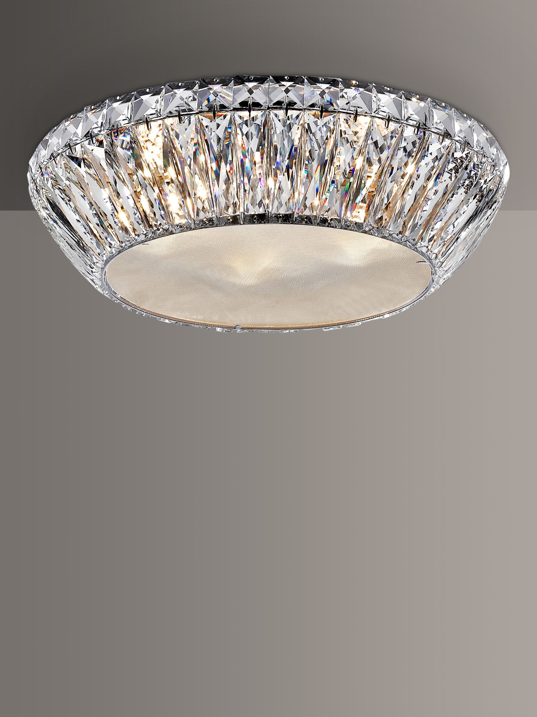 Photo of Impex armel led crystal semi flush small ceiling light clear/chrome