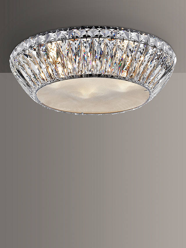 Impex Armel Led Crystal Semi Flush Small Ceiling Light Clear Chrome - Small Semi Flush Crystal Ceiling Lights