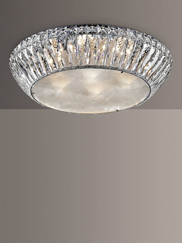 Impex Armel Led Crystal Semi Flush Ceiling Light Clear Chrome - Flush Ceiling Lighting John Lewis