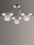 Impex Veta LED Crystal Semi Flush Ceiling Light, Clear/Chrome