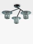 Impex Veta LED Crystal Semi Flush Ceiling Light, Clear/Chrome