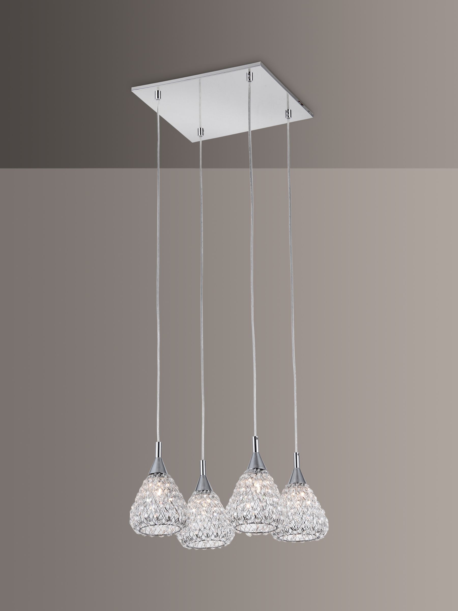 Photo of Impex simone 4 crystal pendant ceiling light clear/chrome