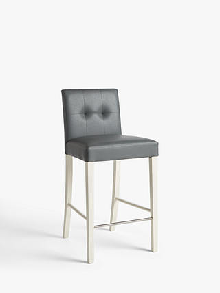John Lewis Simone Faux Leather Bar Chair, Dark Grey, FSC Certified (Beech Wood)