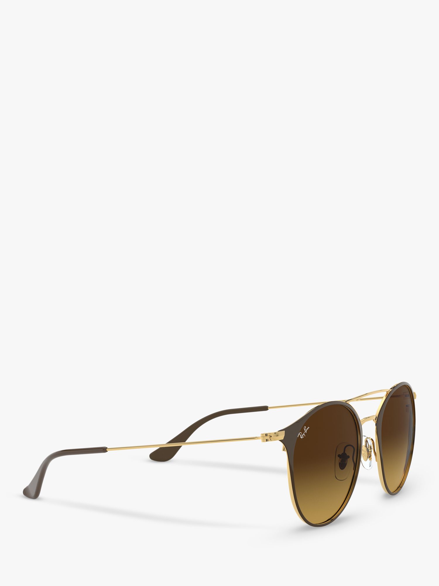 Ray-Ban RB3546 Unisex Round Sunglasses, Brown/Gold/Brown Gradient at John  Lewis & Partners