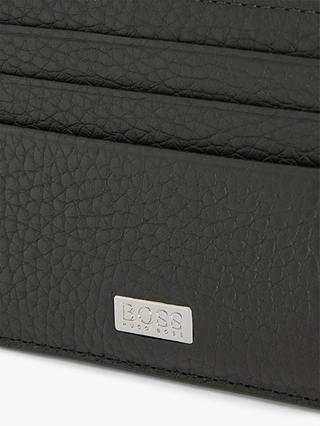 BOSS Crosstown Grained Italian Leather Eight Card Wallet, Black