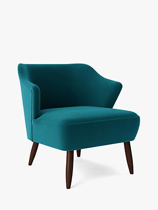 Elysse Range, Swoon Elysse Chair, Dark Leg, Kingfisher Velvet