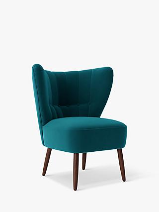 Fitz Range, Swoon Fitz Chair, Dark Leg, Kingfisher Velvet