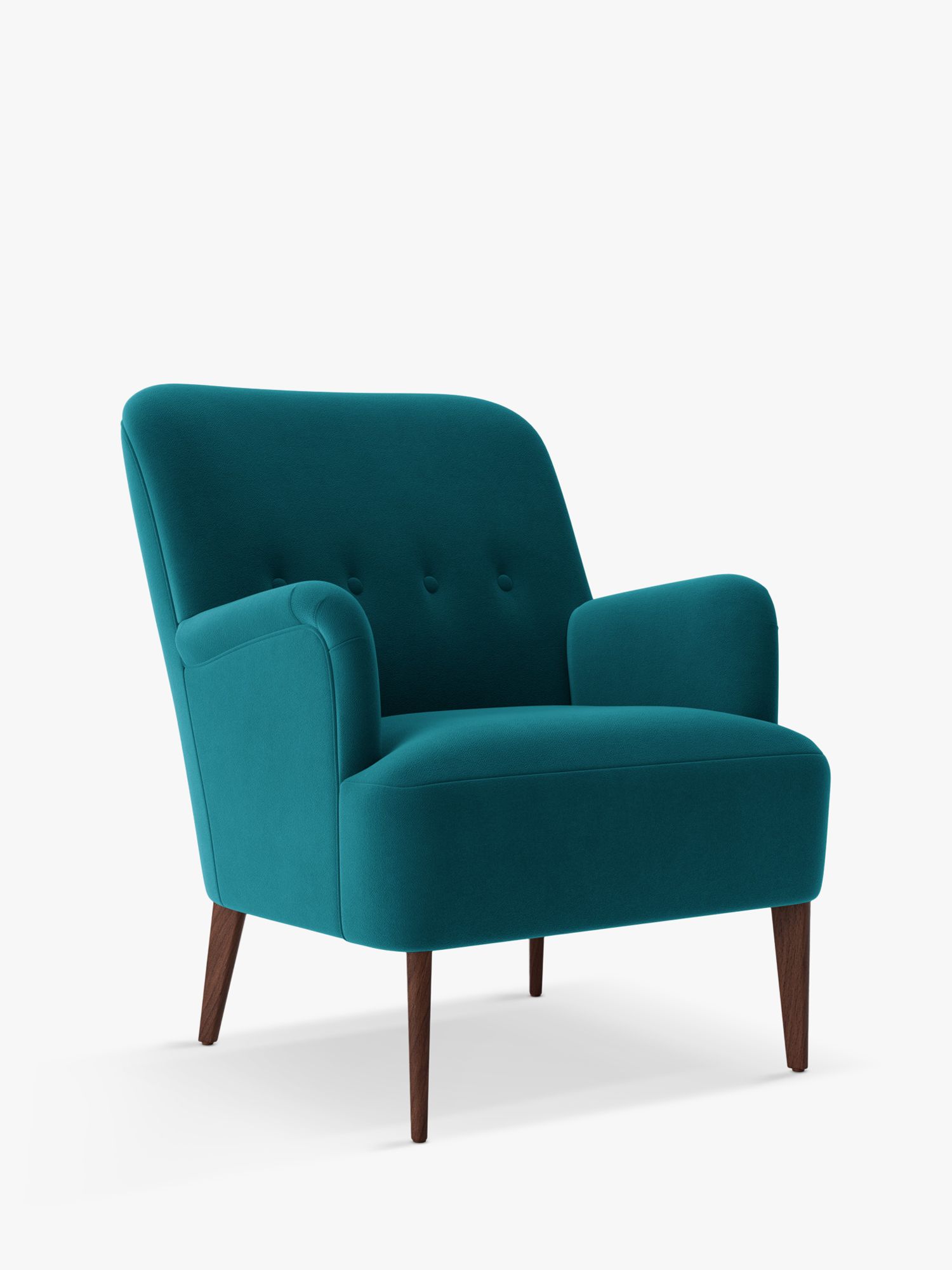 London Range, Swoon London Armchair, Dark Leg, Kingfisher Velvet