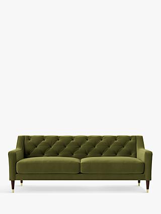 Pritchard Range, Swoon Pritchard Large 3 Seater Sofa, Dark Leg, Fern Velvet