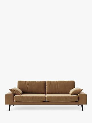 Tulum Range, Swoon Tulum Large 3 Seater Sofa, Dark Leg, Biscuit Velvet