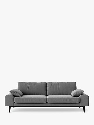Tulum Range, Swoon Tulum Large 3 Seater Sofa, Dark Leg, Pepper Wool