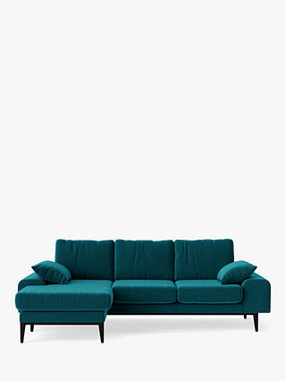 Swoon Tulum Grand 4 Seater LHF Chaise End Sofa, Dark Leg