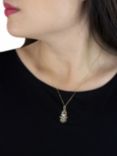 IBB 9ct Gold Turquoise Hamsa Hand Pendant Necklace