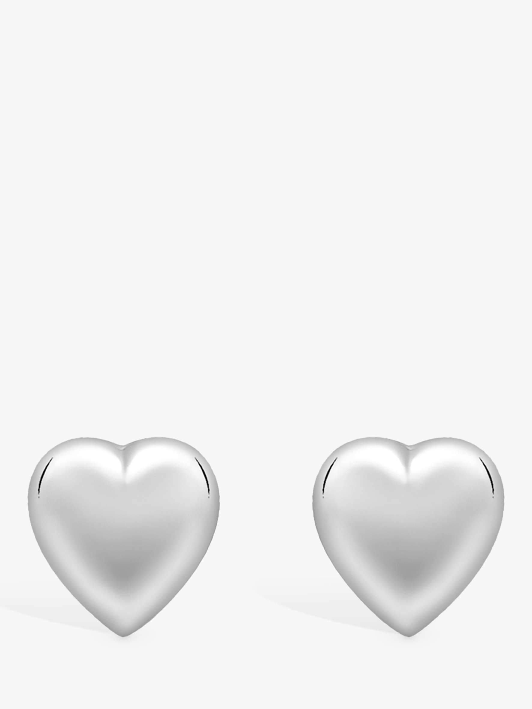 Buy IBB 9ct Gold Puff Heart Stud Earrings Online at johnlewis.com
