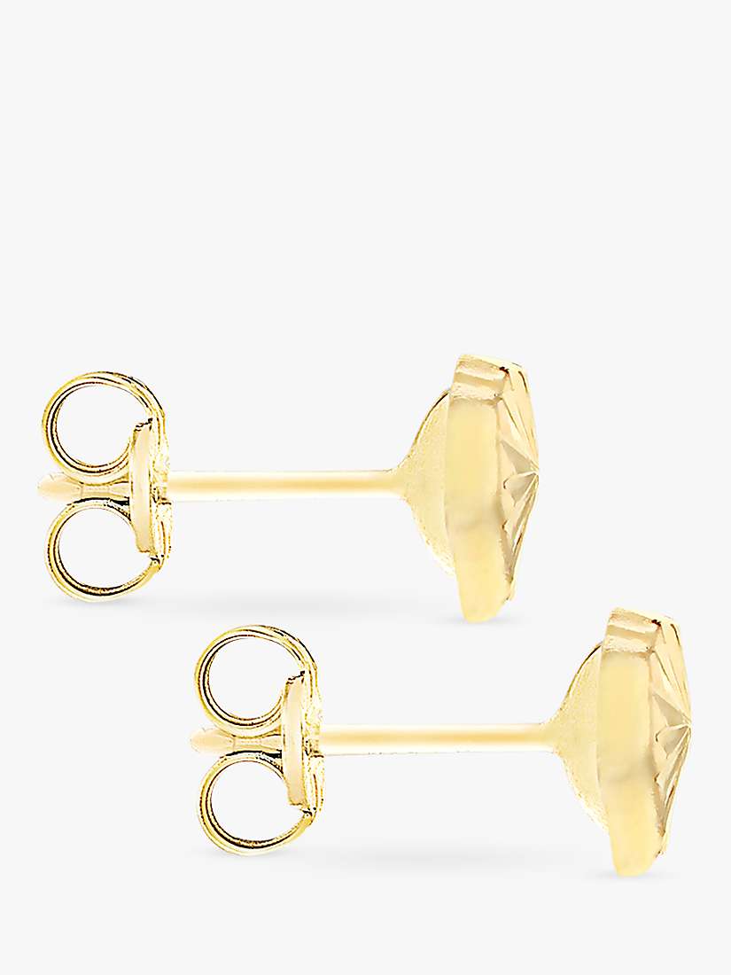 Buy IBB 9ct Gold Diamond Cut Heart Stud Earrings Online at johnlewis.com