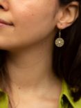 IBB 9ct Gold Cubic Zirconia Filigree Round Drop Earrings