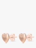 IBB 9ct Gold Puff Heart Stud Earrings, Rose Gold