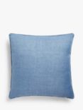 John Lewis ANYDAY Textured Weave Cushion, Mid Blue