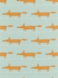 Scion Mr Fox 2 Furnishing Fabric, Sky/Tangerine/Chalk