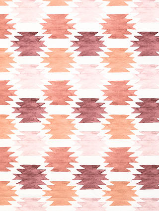 John Lewis & Partners Fusion Geo PVC Tablecloth Fabric, Terracotta