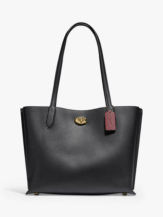 Coach Willow Leather Tote Bag, Black