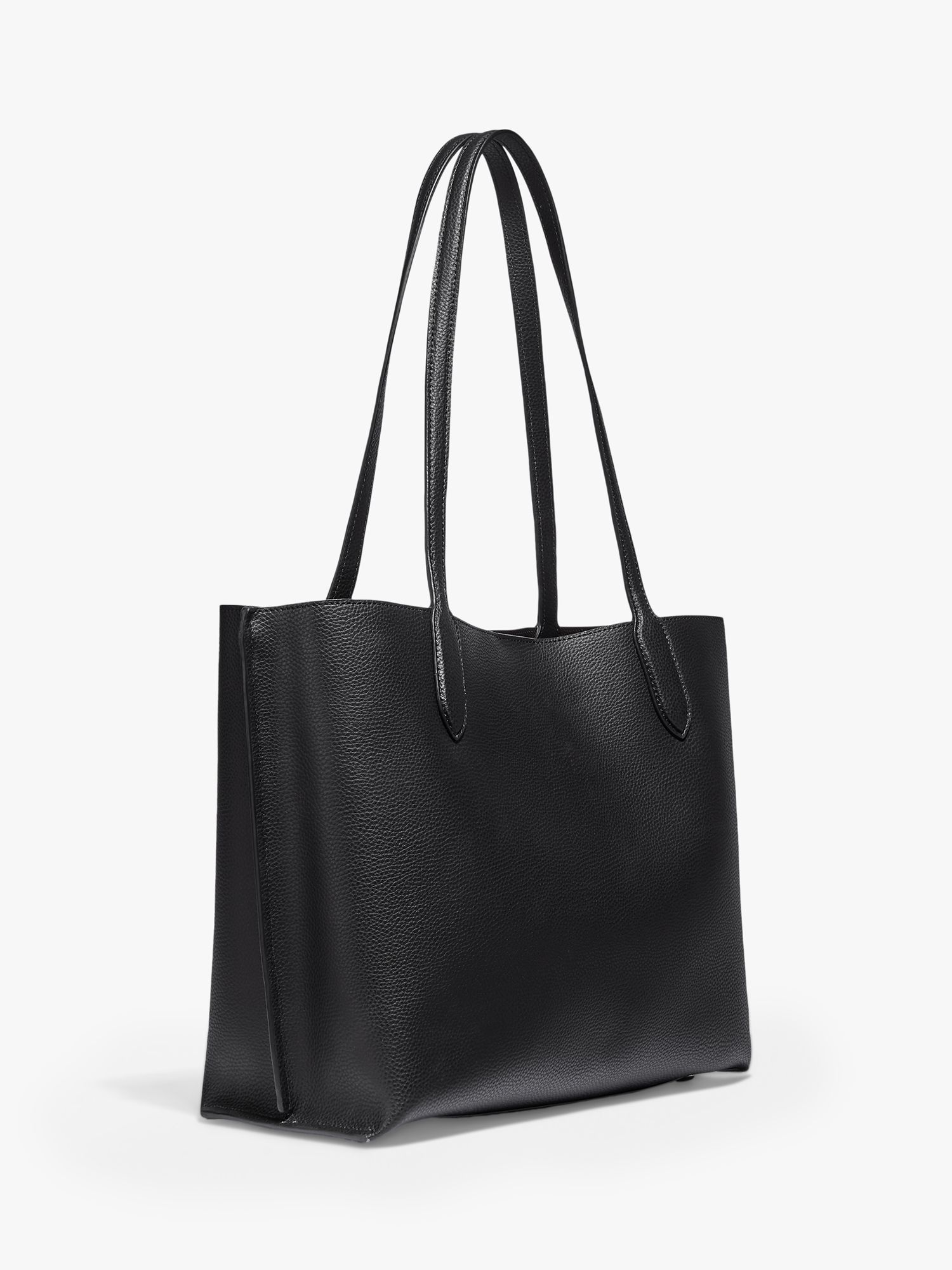 Coach Willow Leather Tote Bag, Black at John Lewis & Partners