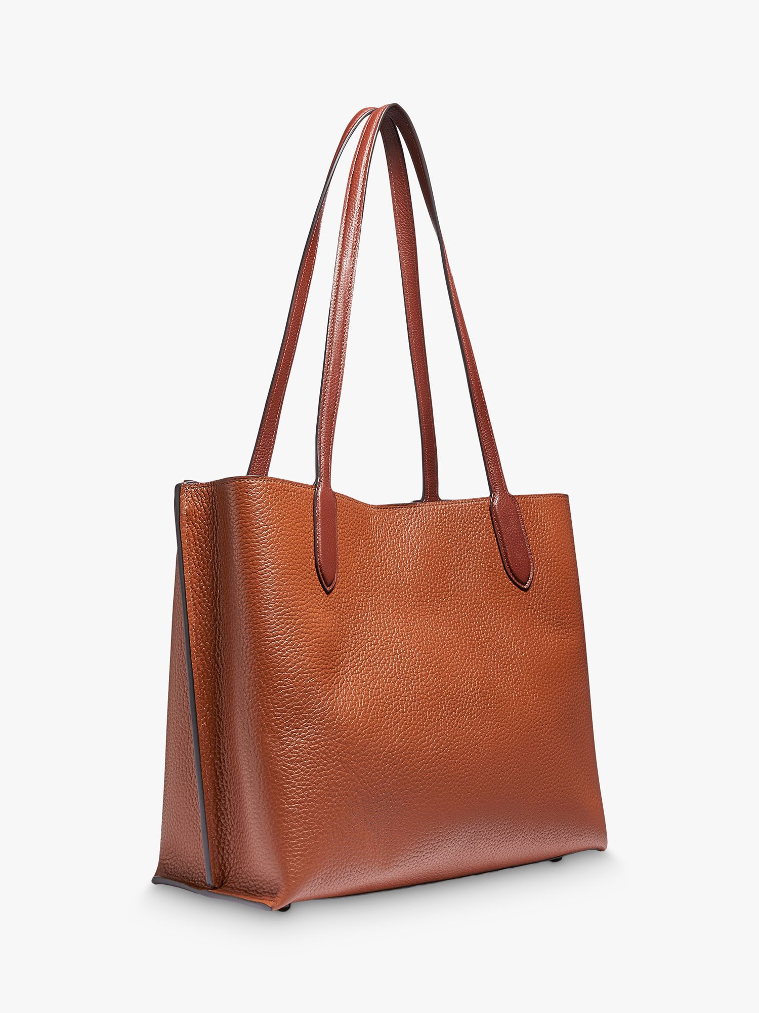 Coach Willow Leather Tote Bag, Saddle at John Lewis & Partners