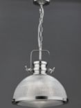 Där Peyton Prismatic Glass Ceiling Light, Clear/Satin Nickel