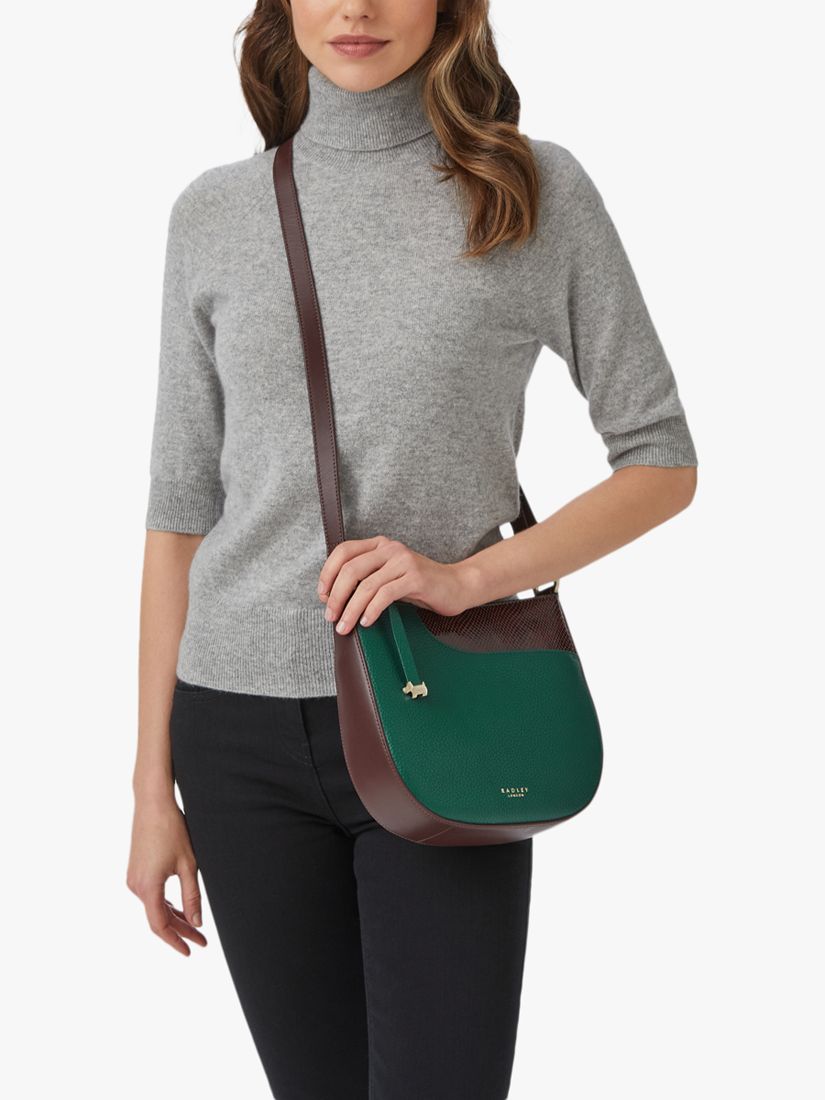 Radley London Pockets Leather Cross Body Bag, Kale at John Lewis & Partners