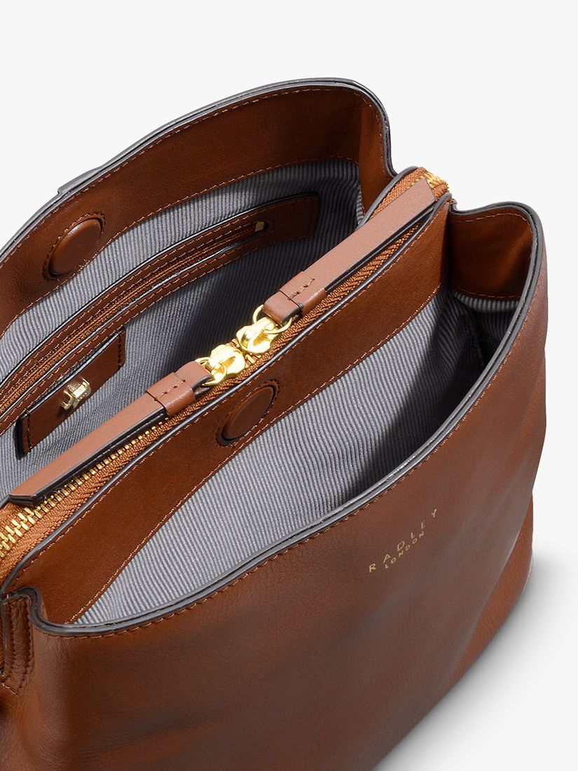 Radley Dukes Place Leather Medium Cross Body Bag. Amber