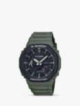 Casio GA-2110SU-3AER Men's G-Shock Resin Strap Watch, Green/Black